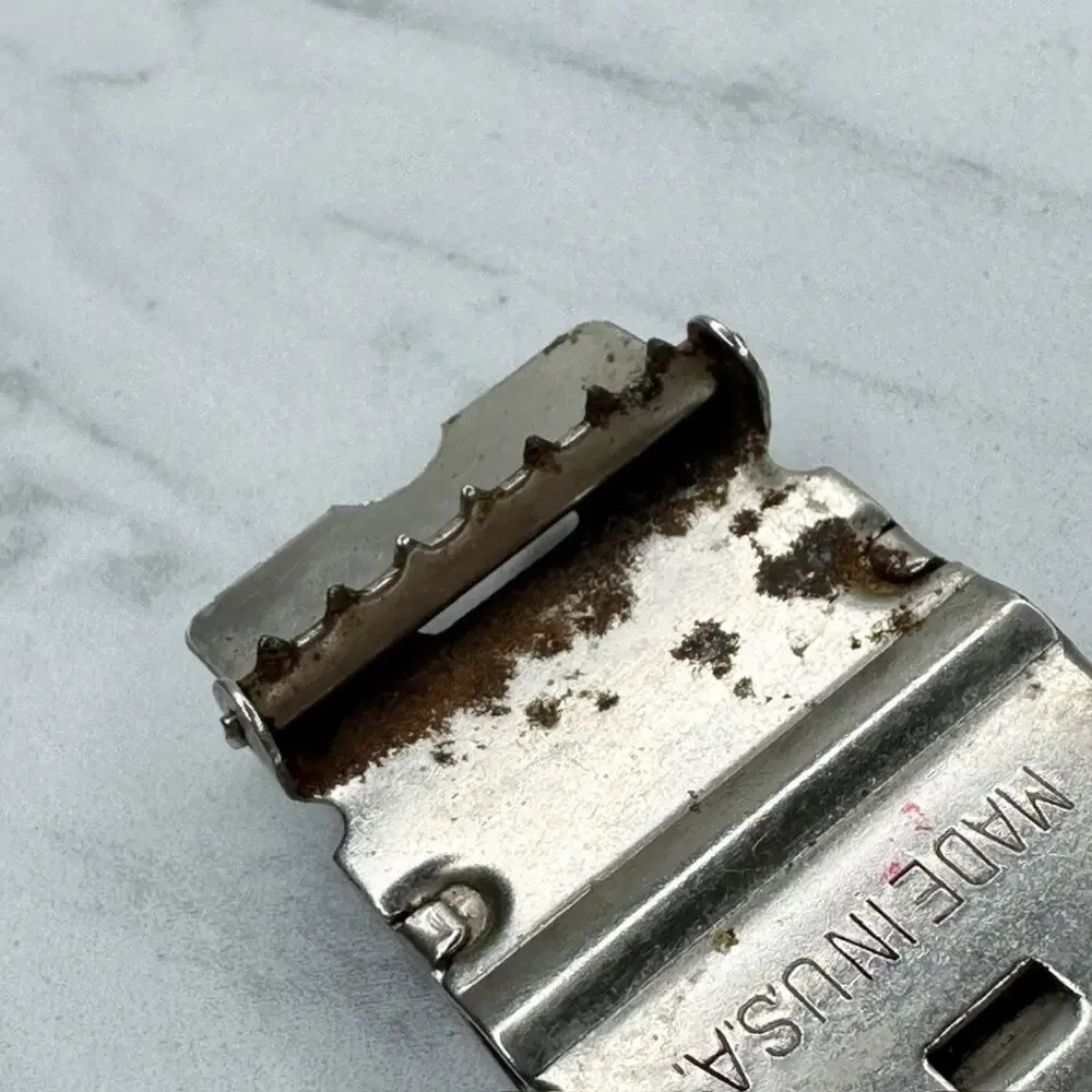 Vintage Silver Tone Web Clamp Military Style Belt Buckle Made in USA ✨